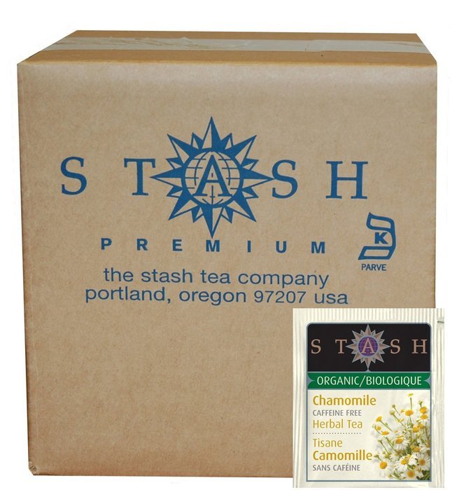 Stash Tea Organic Herbal Tea Bags in Foil, Chamomile, 100 Count