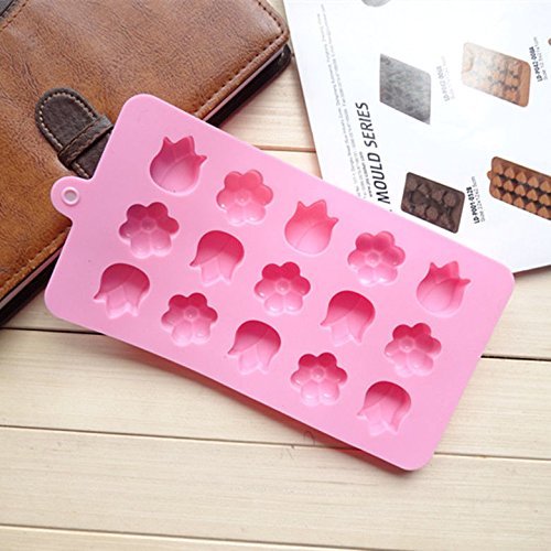 Lariy New Tulip Flower Silicone Ice Cube Chocolate Cake Cookie Candy Home Mould Mold N2
