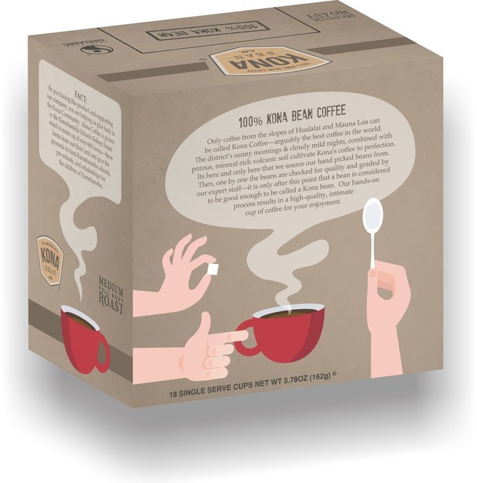 Kona Bean Co. FairTrade Organic 100% Kona Coffee K-cups(18-CT) N2