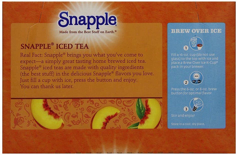 Snapple Peach Iced Tea, Keurig KCups, 72 Count N5 free image download