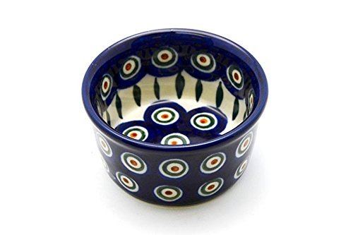 Polish Pottery Ramekin - Peacock