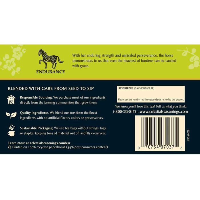 Celestial Seasonings Honey Lemon Ginseng Green Tea, 20 Count N5