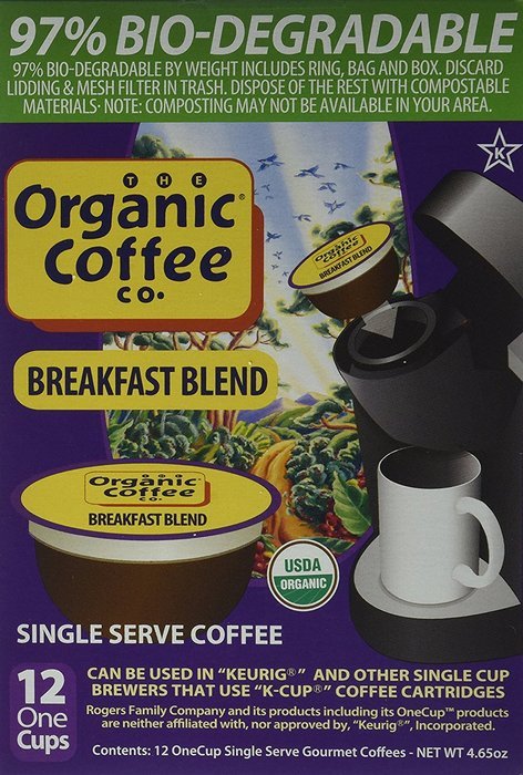 The Organic Coffee Co. OneCup, Gorilla Decaf, 36 Single Serve Coffees N6