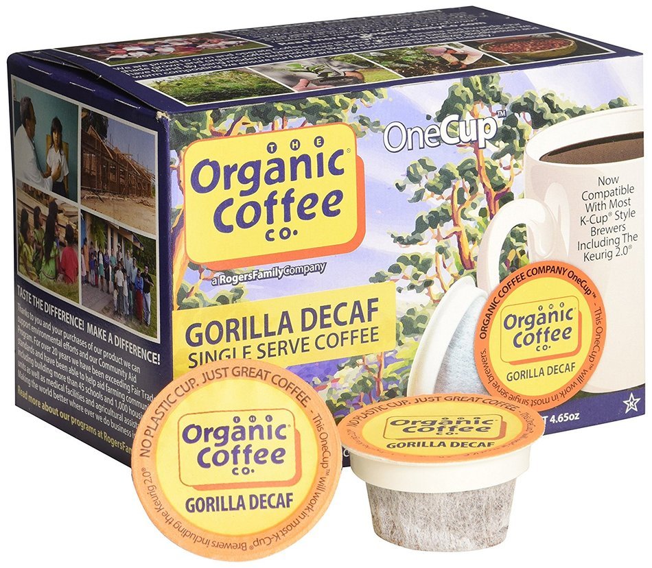 The Organic Coffee Co. OneCup, Gorilla Decaf, 36 Single Serve Coffees N9