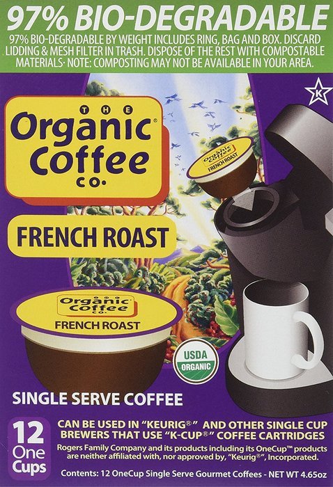 The Organic Coffee Co. OneCup, Gorilla Decaf, 36 Single Serve Coffees N18
