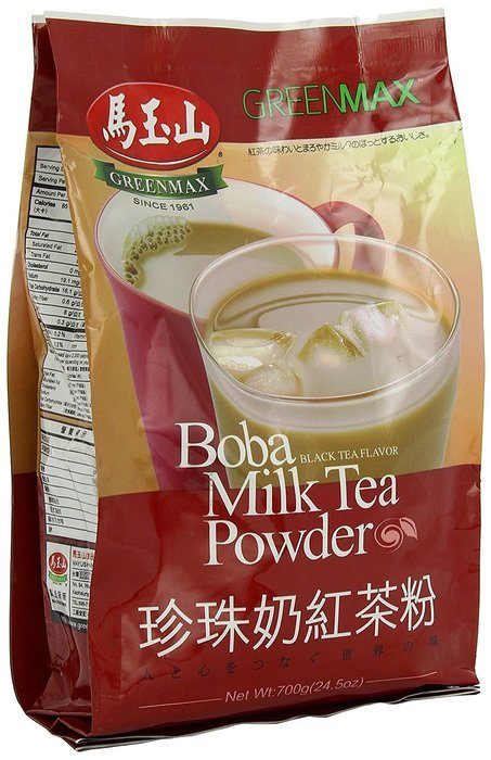 Greenmax Boba Milk Tea Powder, Black Tea, 24.5 Ounce N7
