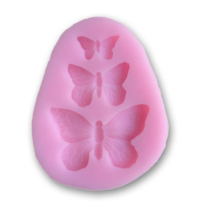 Dealglad 3 Cavity Butterfly Shape 3D Silicone Cake Fondant Molds Cookie Moulds DIY Cake Decorating Tools N2