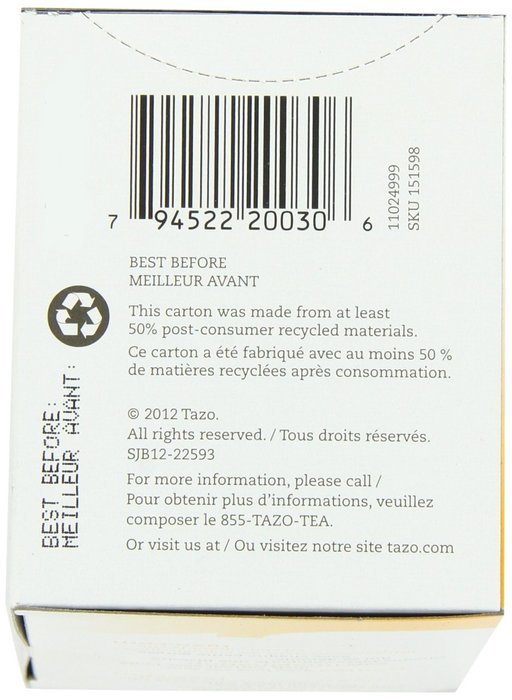 Tazo Wild Sweet Orange Filter Bag Tea, 24-Count Packages (Pack of 6) N6