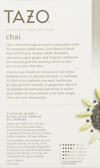 Tazo Organic Chai - 149904, Black Tea-24 Tea Bags-2.3oz/65g N3