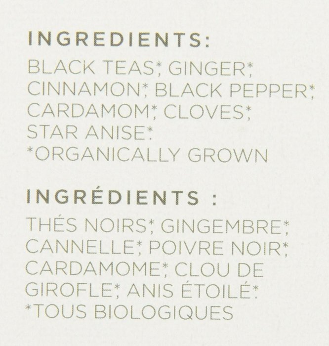 Tazo Organic Chai - 149904, Black Tea-24 Tea Bags-2.3oz/65g N4