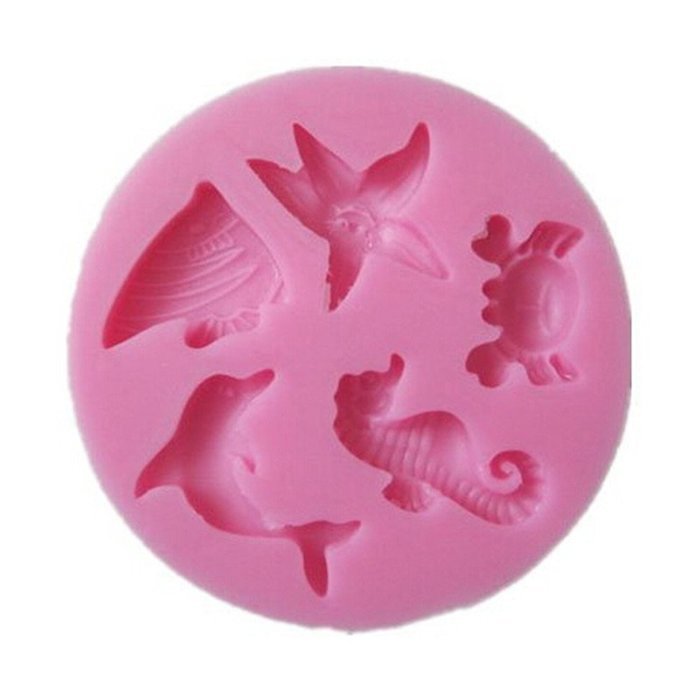 Bhbuy Sea Animals Silicone 3d Cake Fondant Decoration Mold Tools Sugarcraft Mould 1pc