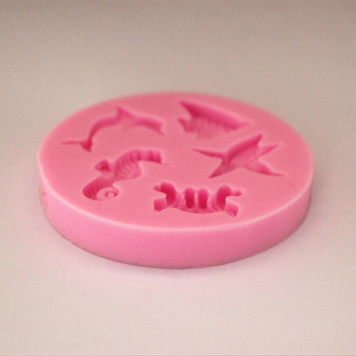 Bhbuy Sea Animals Silicone 3d Cake Fondant Decoration Mold Tools Sugarcraft Mould 1pc N2