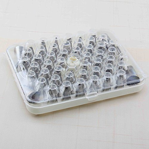 XHHOME 52 Pcs Bakeware Stainless Steel Flower Mouth Decorating Kit Creamy Mouth Cake Decoration Mold N2