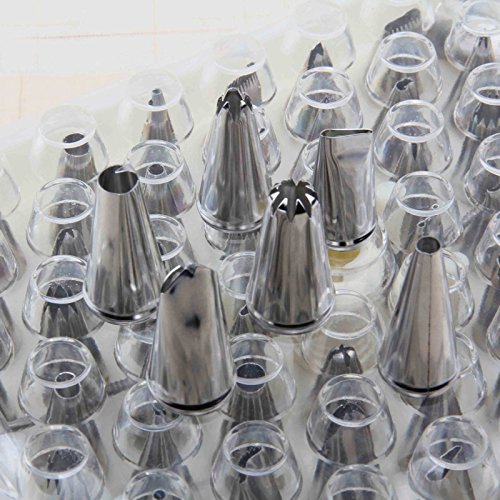 XHHOME 52 Pcs Bakeware Stainless Steel Flower Mouth Decorating Kit Creamy Mouth Cake Decoration Mold N4
