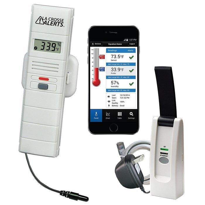 La Crosse Technology 926-25101-GH La Crosse Alerts 926-25101-GH Greenhouse Monitoring System with Dry Probe for...