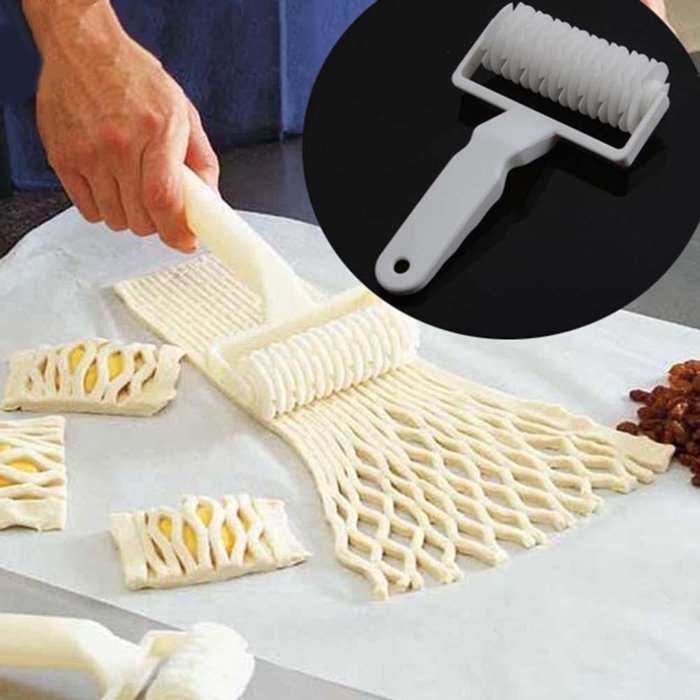 Pie Pizza Cookie Cutter Pastry Embossing Roller Lattice Craft Cooking Bakery Tools N2