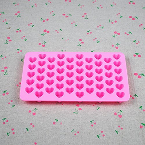 55 Love-Shaped Silicone Tray Pop Cake Stick Mould Lollipop Party Cupcake Baking Mold (Pink) N2