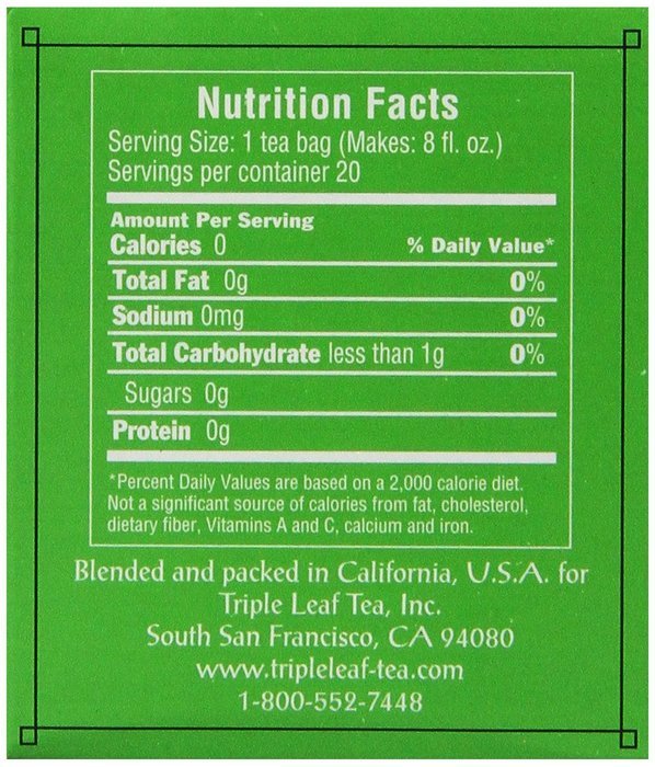 Triple Leaf Tea, Decaf Green Tea, 20 Tea Bags (Pack of 6) N2