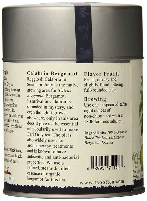The Tao of Tea, Earl Grey Black Tea, Loose Leaf, 3.5 Ounce Tin N3