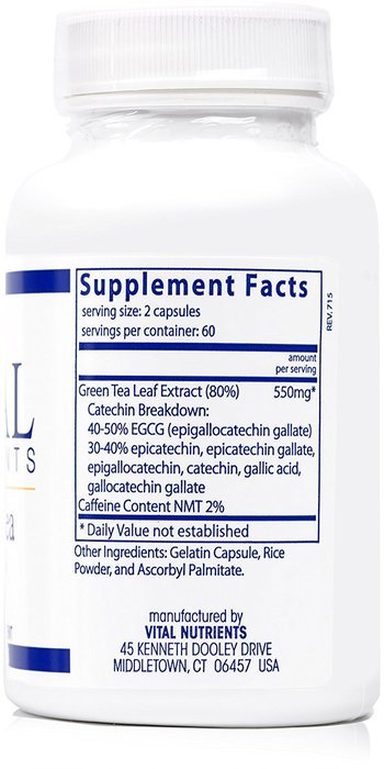 Vital Nutrients - Green Tea Extract 275 mg - Potent Antioxidant & Immune Enhancer - 120 Capsules N2