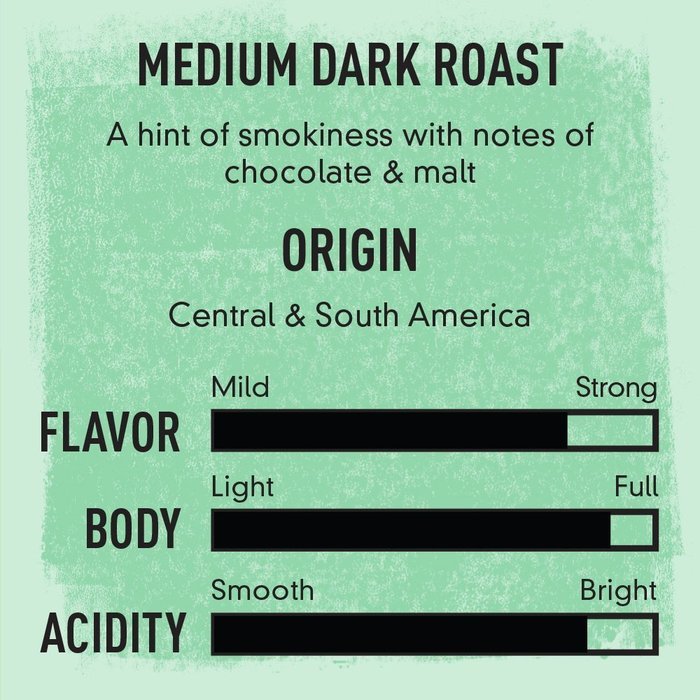 Happy Belly French Roast Organic Fairtrade Coffee, Dark Roast, Whole Bean, 12 ounce N12