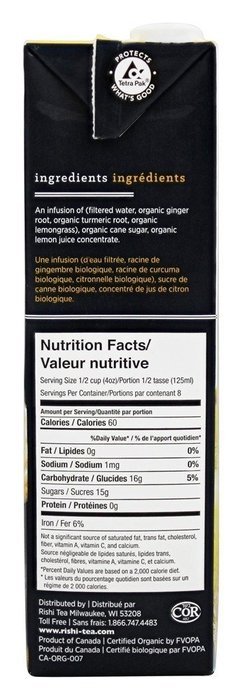 Rishi Tea - Organic Turmeric Ginger Chai Concentrate - 32 oz. N2