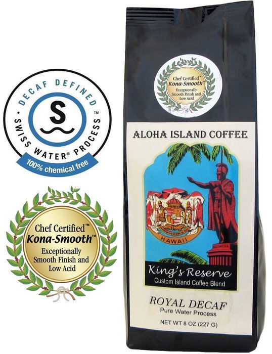 PLATINUM Light Roast, Kings Reserve Kona Hawaiian Coffee Blend, 8 Oz Ground N10
