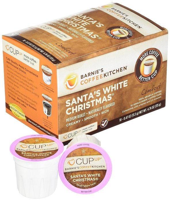 Barnie's CoffeeKitchen Santa's White Christmas Cup Up Single Serve, 10 Count N2