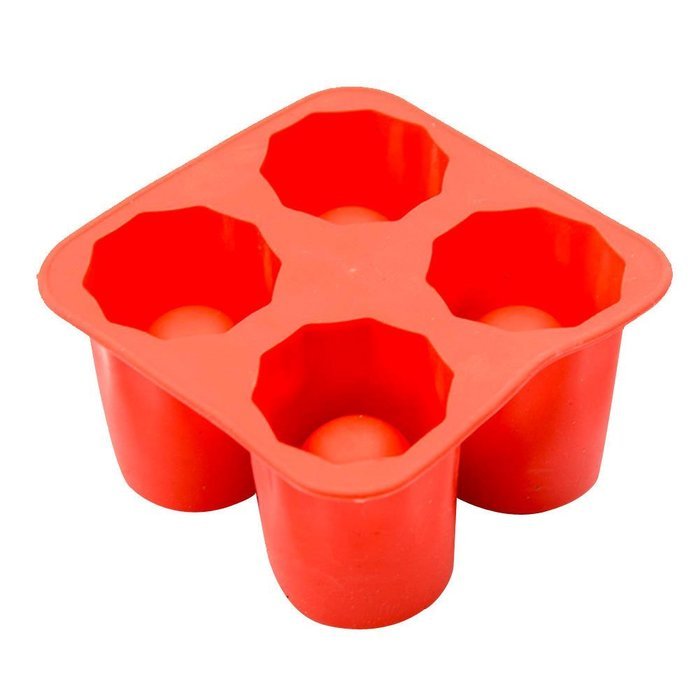 BleuMoo 4-Cup Ice Cube Shot Shape Silicion Shooters Glass Freeze Mold Maker Tray Party Blue N3