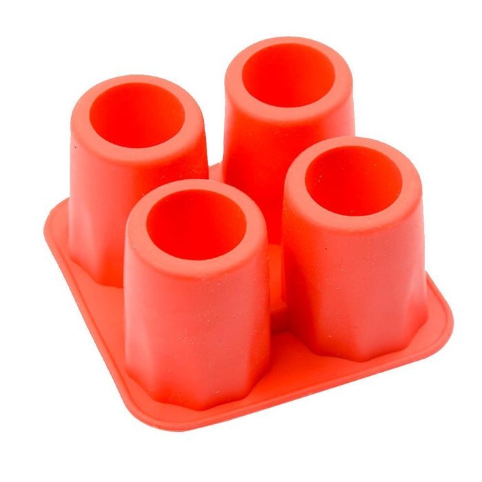 BleuMoo 4-Cup Ice Cube Shot Shape Silicion Shooters Glass Freeze Mold Maker Tray Party Blue N4