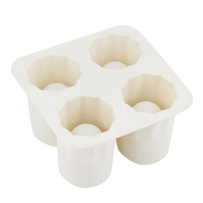 BleuMoo 4-Cup Ice Cube Shot Shape Silicion Shooters Glass Freeze Mold Maker Tray Party Blue N7