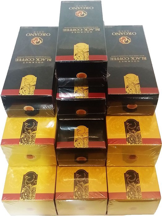Mix Pack-10 Organo Gold (5) Gourmet Black Coffee + (5) Gourmet Cafe Latte with 100% Organic Ganoderma Lucidum...