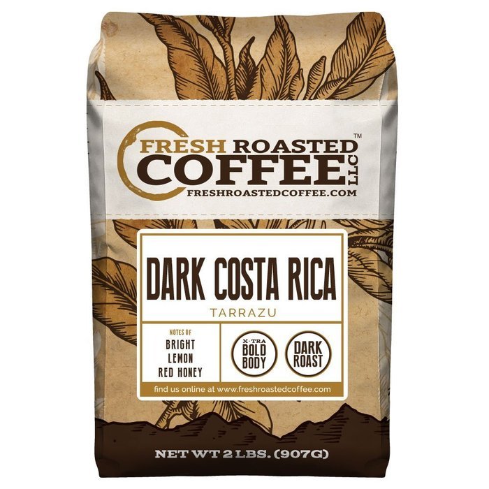Dark Costa Rica Tarrazu, Whole Bean, Fresh Roasted Coffee LLC. (2 lb.)