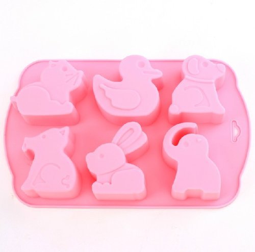Silicon Cartoon Animal Cake Mold 6 Hole