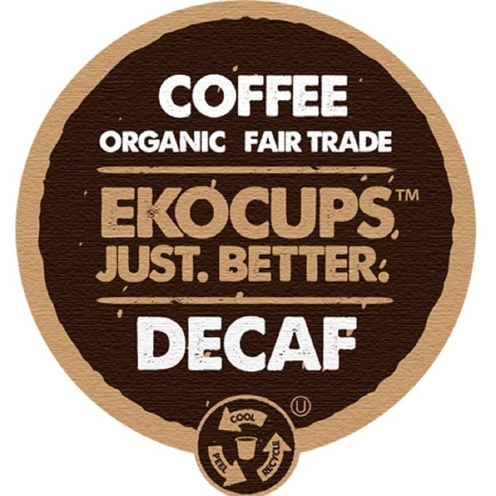 EKOCUPS Artisan Organic Decaf Coffee, Light Roast in, Recyclable Single Serve Cups for Keurig K-cup Brewers, 40...