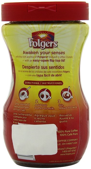 Folgers Classic Roast Instant Coffee, 8 Ounce (Pack of 3) N4