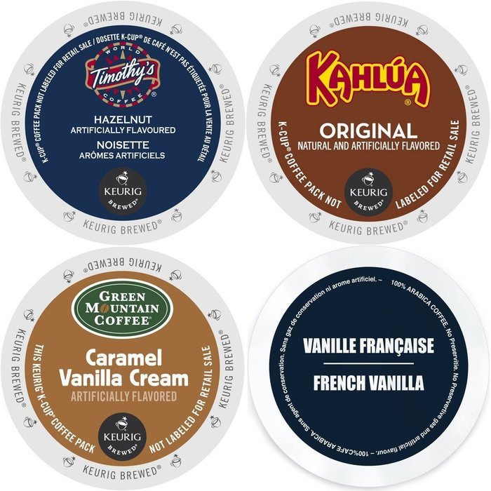 K-Cup Flavored Coffee Variety Pack, 96 Count Flavored Keurig 2.0 K Cup Sampler featuring Kahlua, Faro French Vanilla...
