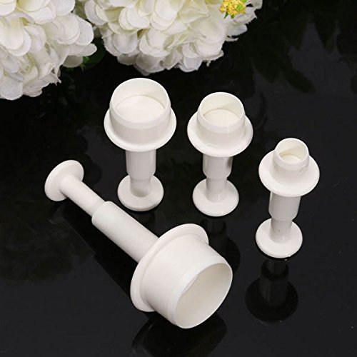 4PCS Round Shape Cookie Plunger Cutter Fondant Cake Baking Mold shopping N5