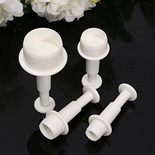4PCS Round Shape Cookie Plunger Cutter Fondant Cake Baking Mold shopping N6