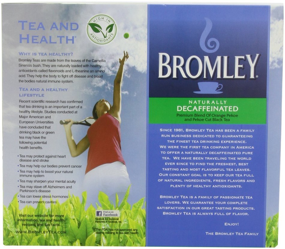 Bromley Decaffeinated Tea Bags, 100-Count Units (Pack of 5) N3