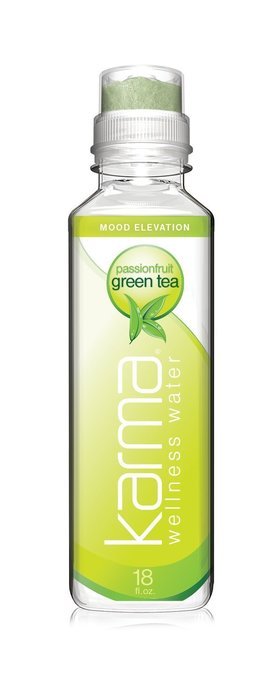Karma Wellness Water, Passionfruit Green Tea, 18 Ounce (12 Count)