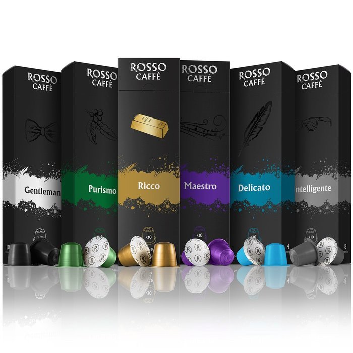 Nespresso Compatible Capsules - Variety Pack (60 Pods) - Fit to All Nespresso Original Line Machine -By Rosso...