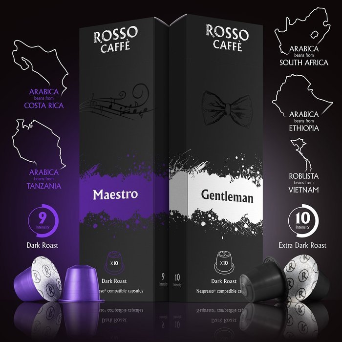 Nespresso Compatible Capsules - Variety Pack (60 Pods) - Fit to All Nespresso Original Line Machine -By Rosso... N2