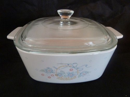 Corning Ware (A-1.5-B) "Country Cornflower" Casserole Baking Dish with Lid (1.5 qt)