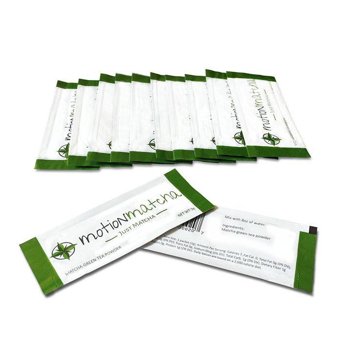 Flavored Matcha Green Tea with Real Fruit in Single Serving To Go Packets - Lightly Sweetened (4 per pouch; 8g... N2