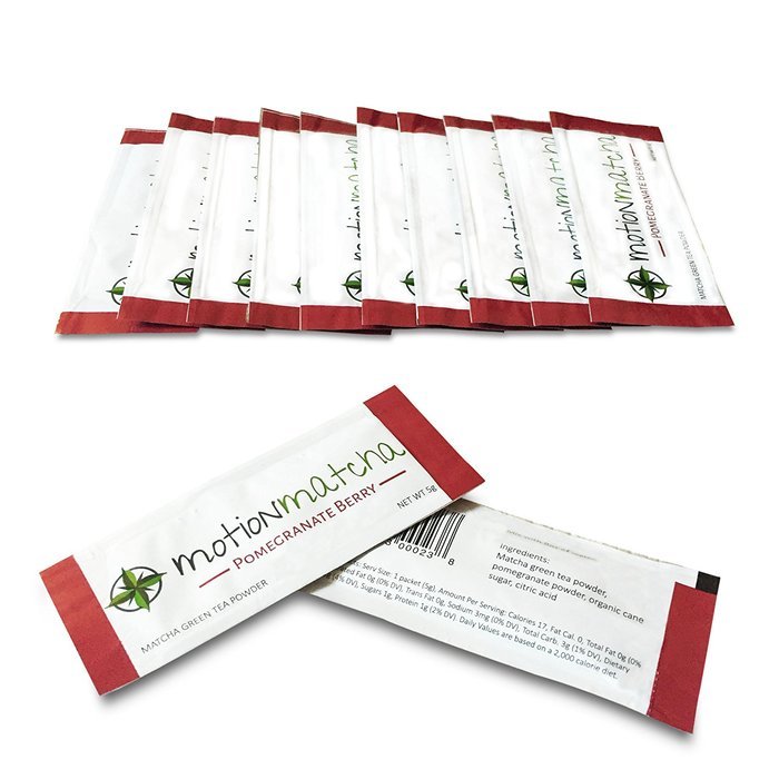Flavored Matcha Green Tea with Real Fruit in Single Serving To Go Packets - Lightly Sweetened (4 per pouch; 8g... N5