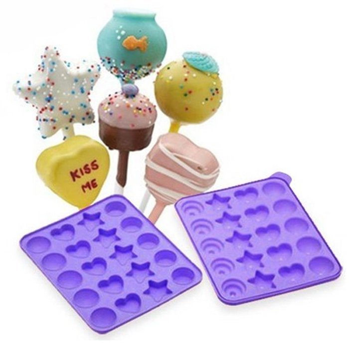 La Tartelette Silicone Cake Mold Cake Pop Mold, Assorted Shapes N3