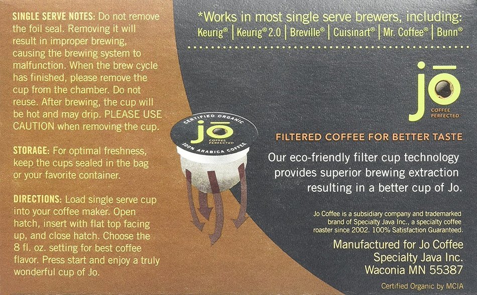 WILD JO: 72 Cup Organic Dark French Roast for K-Cup Coffee Brewers, Bold Strong Wicked Good! Keurig 1.0 & 2.0... N3