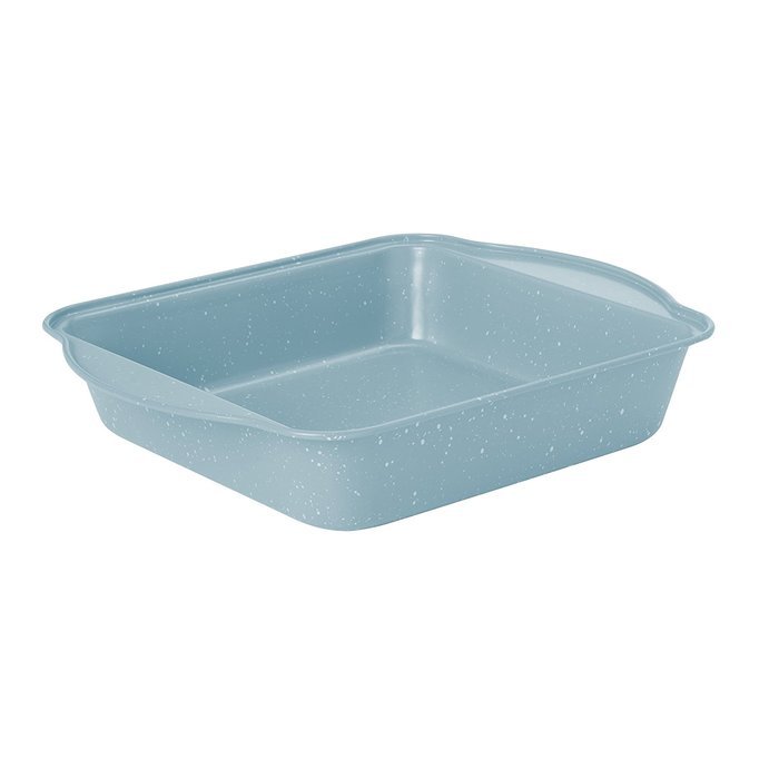 Baker's Advantage Non Stick Square Cake Pan Spatter, 0.4mm/8", Light Blue