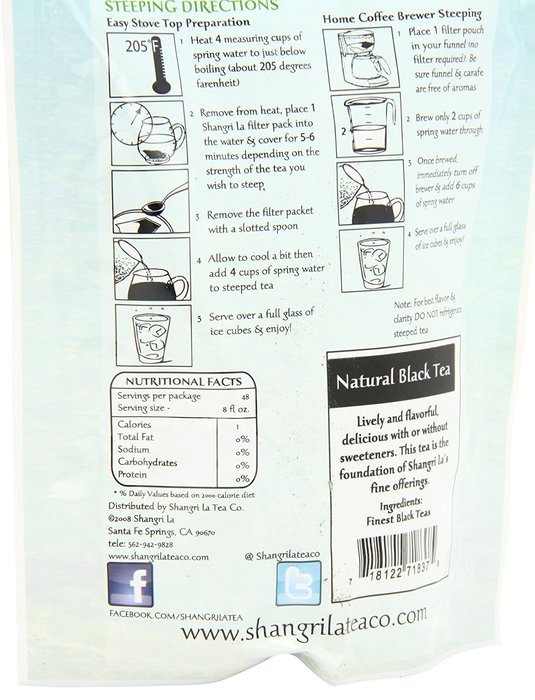 Shangri La Tea Company Iced Tea, Tropical Passion, 6 Count, (3 Oz Total) N25